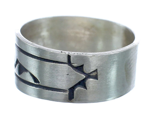 Navajo Authentic Sterling Silver Band Ring Size 9-1/4 AX121956